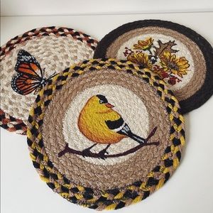SOLD 🦋 Trio of hand painted trivets